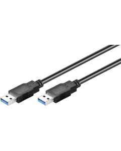USB 3.0 Superspeed -kabel, svart, 0,5 m,