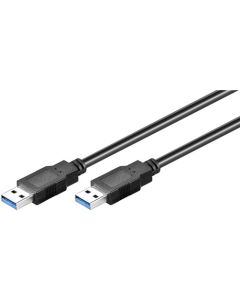 USB 3.0 Superspeed -kabel, svart, 1 m,