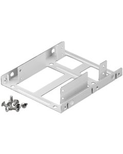 Dobbel 2,5 '' harddiskinstallasjonsramme til 3,5 '', sølv,
