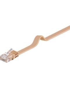 Cat 6 Flat Patch Cable, U/UTP, lysebrun, 15m