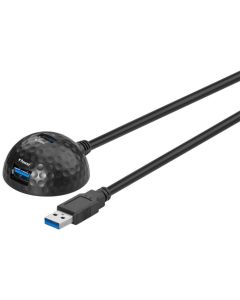 USB 3.0 Hi-Speed ​​Extension-kabel med stasjonær fot, svart, 1,5 m,