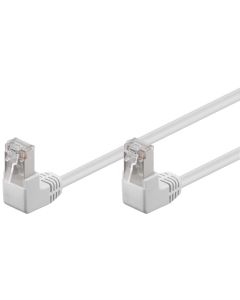 CAT 5E Network Cable 2x 90 ° vinklet, F/UTP, White, 5m