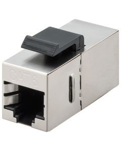 Cat 6 2x RJ45 Modular Couple, STP Shielded, Gray-Black,