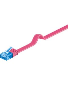 CAT 6A Flat Network Cable U/UTP, Magenta, 0,5m