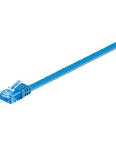 CAT 6A Flat Network Cable U/UTP, Blue, 1M