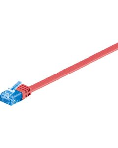 CAT 6A Flat Network Cable U/UTP, rød, 2m