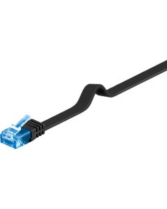 CAT 6A Flat Network Cable U/UTP, svart, 20m