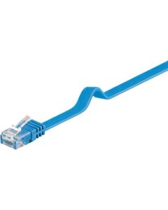 Cat 6 Flat Patch Cable, U/UTP, blå, 3m