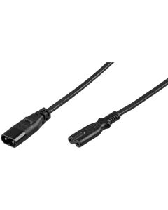 Forlengelsessnor C7/C8, 2 m, svart