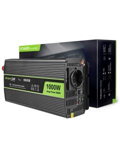 Green Cell Inverter for bil 12V til 230V, 1000W/2000W Ren sinus