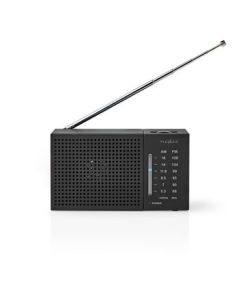Nedis, FM/AM Radio, Analog, 1.5W, Black White Screen, Jackstick, Black