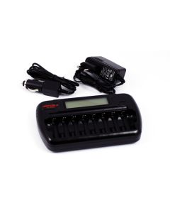 JAPCELL BC-800S lader med LCD-display - for 8 stk. AA / AAA batterier (ekskl. batterier)