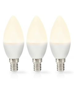 LED PEAR E14 | Stearinlys | 2.8 W | 250 LM | 2700 K | Varm hvit | Frosted | 3 stykker.