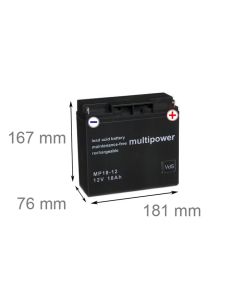 Multipower 12V - 18ah (start batteri)