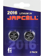 JAPCELL Lithium CR2016 Batterier - 2 stk. 
