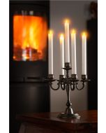 Goobay LED-KRONE WAX-stearinlys, hvitt, inkl. Fjernkontroll, 5 stk, flytting av flamme