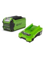 Greenworks, GSK40B2, Startsett batteri (G40B2) og lader (G40C), 40V, 2Ah