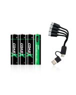 Coast AAA USB-C oppladbare batterier 1,5 V 750 mAh (4 stk.) inkl. ladekabel