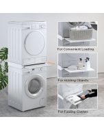 Stabelramme med uttrekkbar hylle (8 kg) for vaskemaskin/tørketrommel