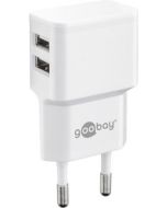 Dobbelt USB -avgifter 2.4 A, hvit